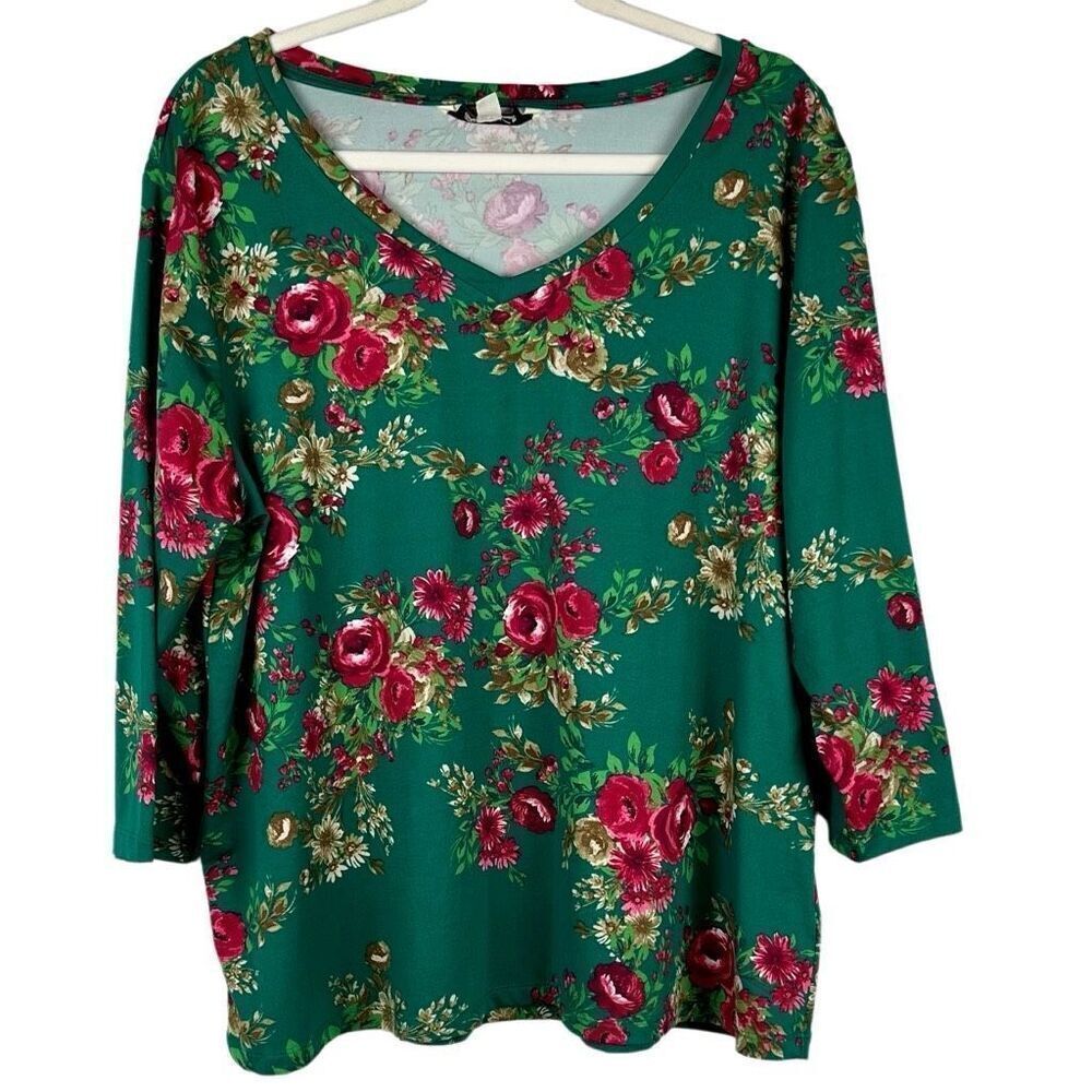 The Pioneer Women Floral V-neck Top XL